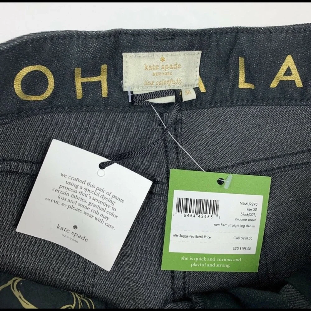 Kate Spade Broome St. Straight Leg Raw Hem Jeans - Picture 5 of 7